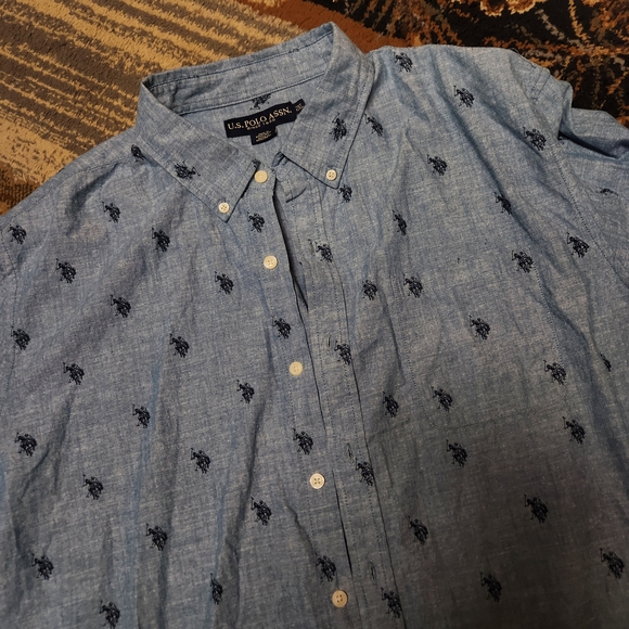 U.S. Polo Assn. Light Blue Casual Shirt with Navy Accents - Picture 2 of 9